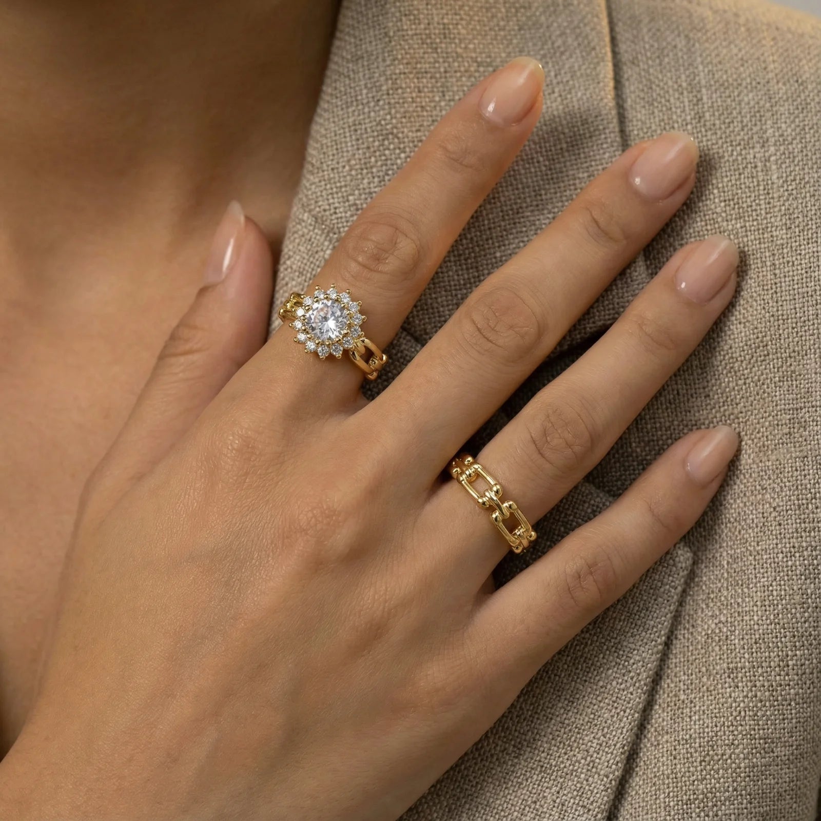 Golden Hour Kettenring-Set