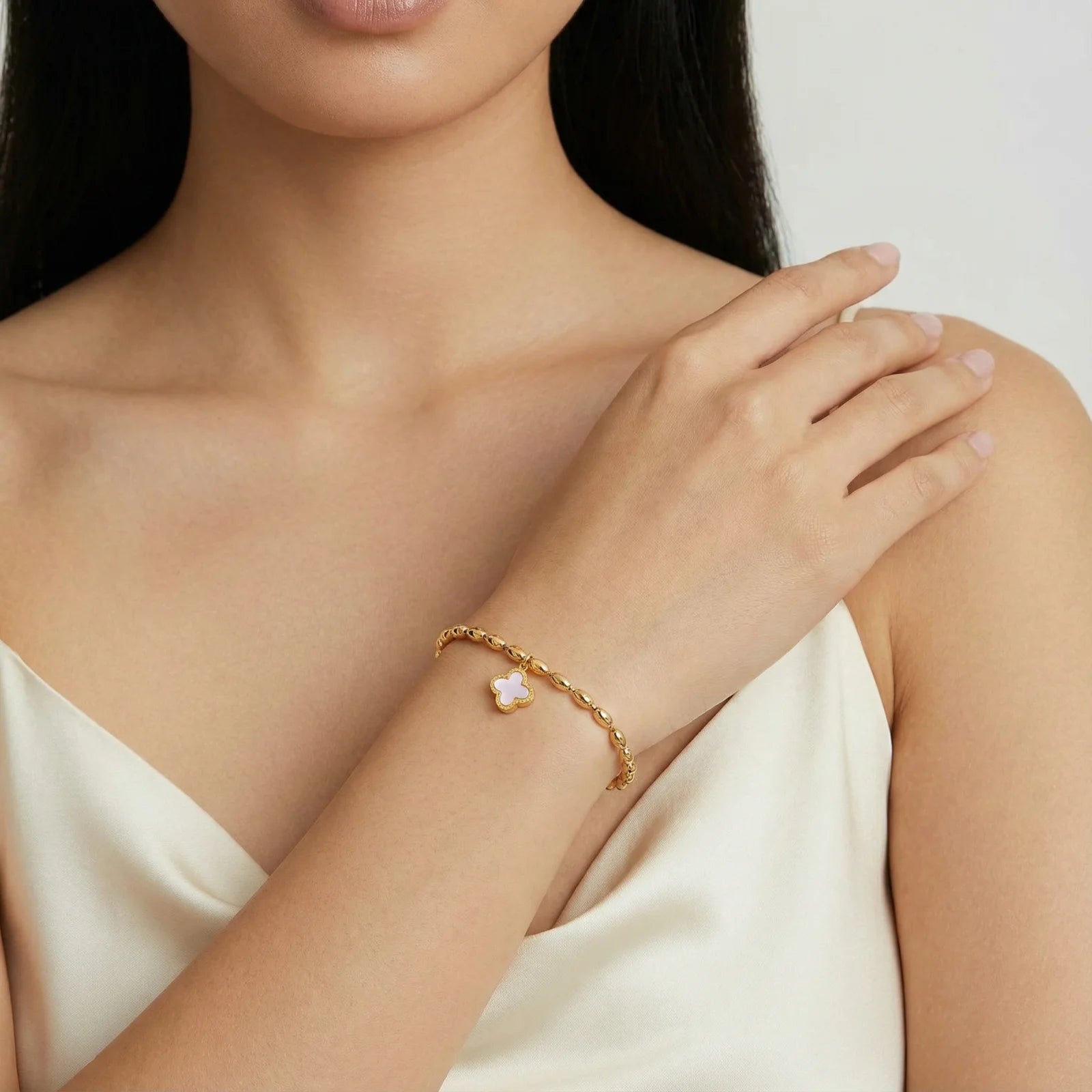 Glücksklee-Perlenarmband